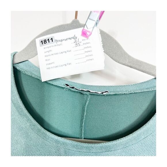 Zara Women's Teal Short Sleeve Faux Suede Shift Dress With Pockets Size Medium - Picture 2 of 8